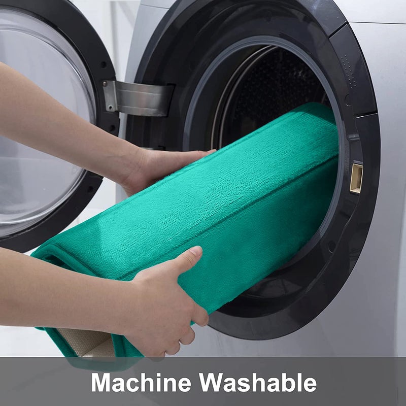 Buganda Memory Foam Bath Mat, 30" x 20", Ultra Soft and Non-Slip Bathroom Rugs, Water Absorbent and Machine Washable Bath Rug for Bathroom, Shower, and Tub, Teal - Image 5